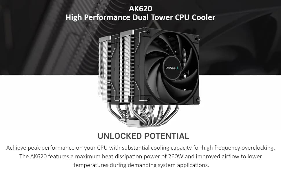 Deepcool AK620 CPU Air Cooler - Black — image 1
