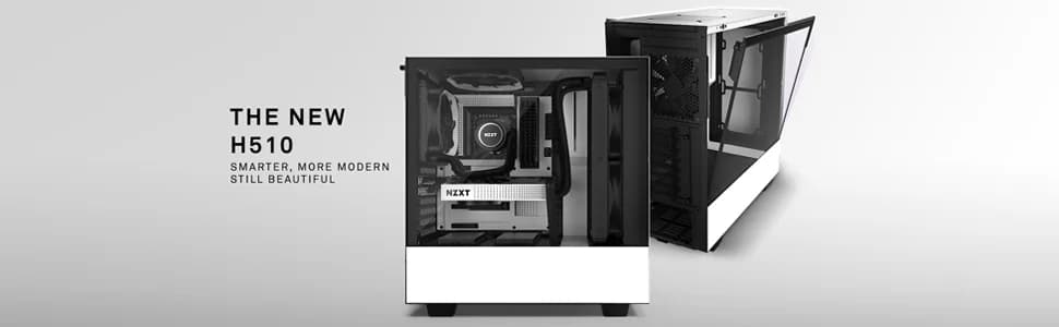 NZXT H510 Mid Tower ATX Cabinet - Matte White — image 1