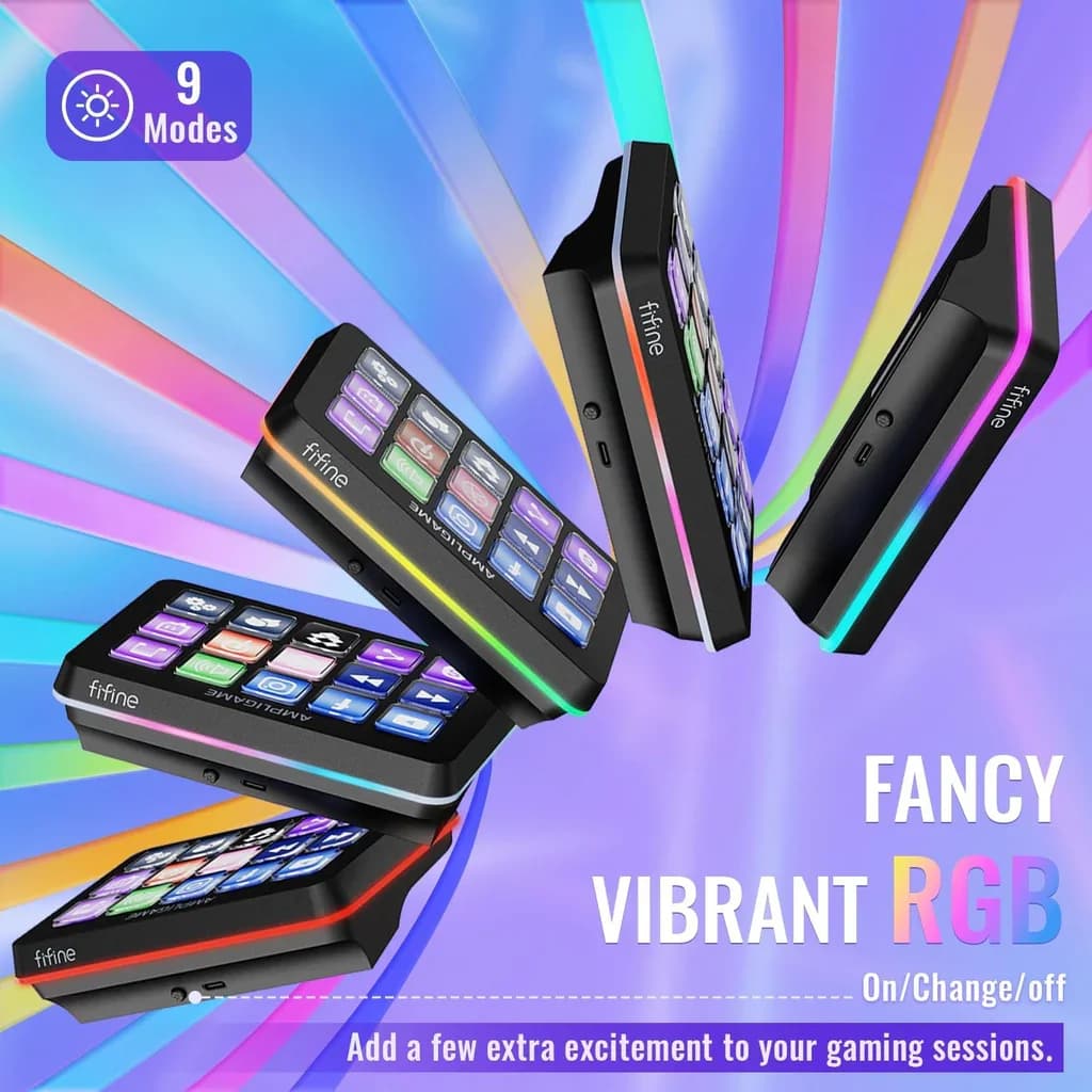 Fifine AmpliGame D6 Stream Controller with 15 Macro Keys
