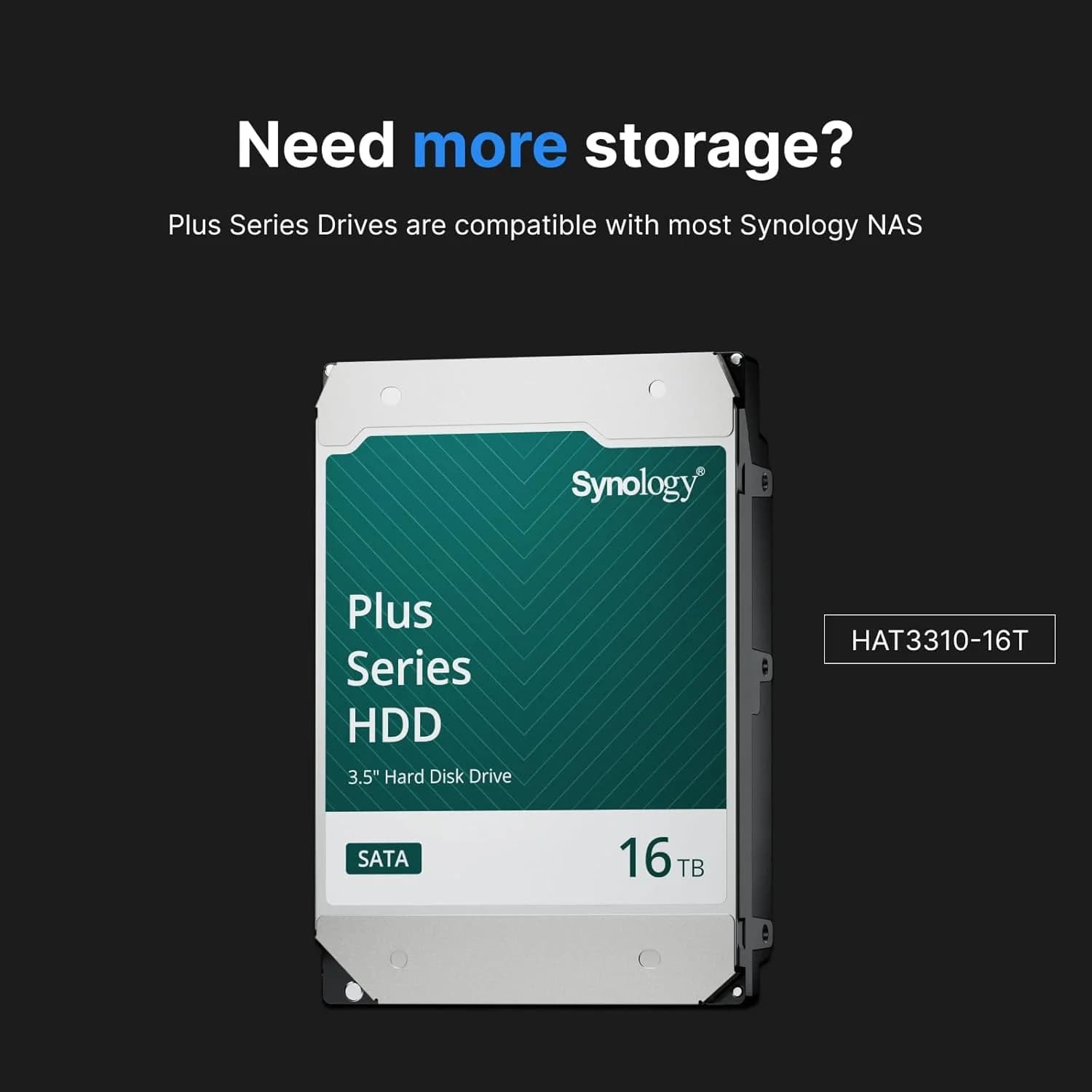Synology 16TB HAT3310 Plus Series SATA III 3.5" Internal NAS HDD