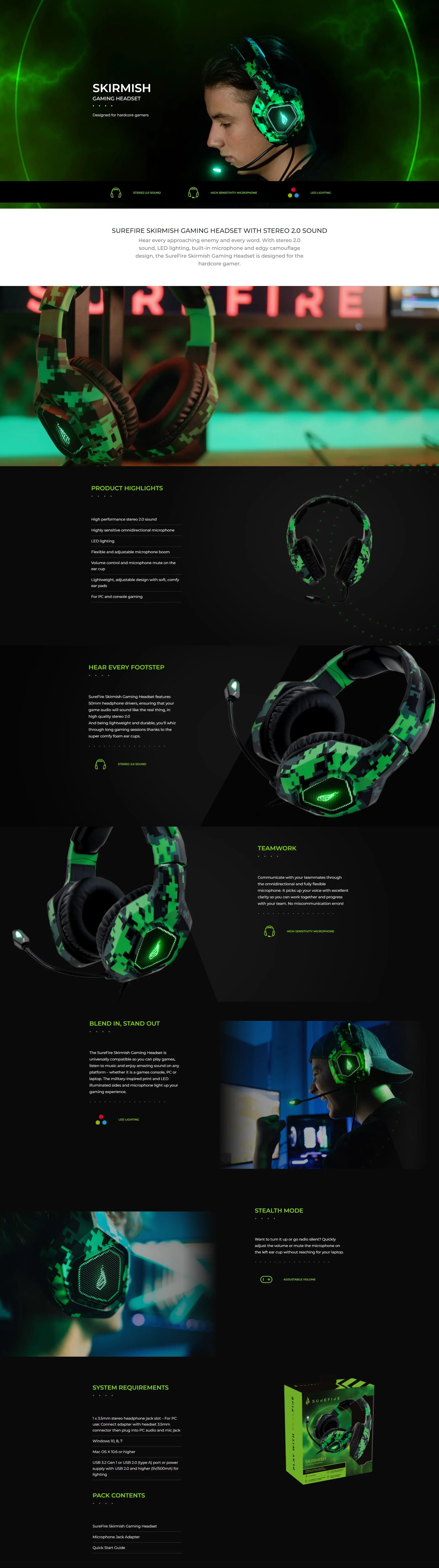 SureFire Skirmish Gaming Wired Headset — image 1