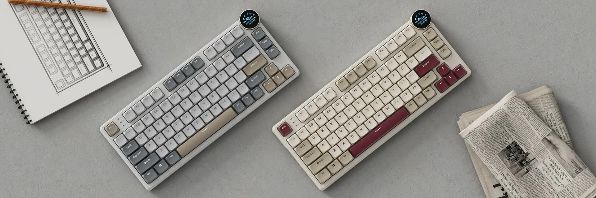RK ROYAL KLUDGE N80 Low Profile Mechanical Keyboard Pearly Dawn Red Switch — image 1