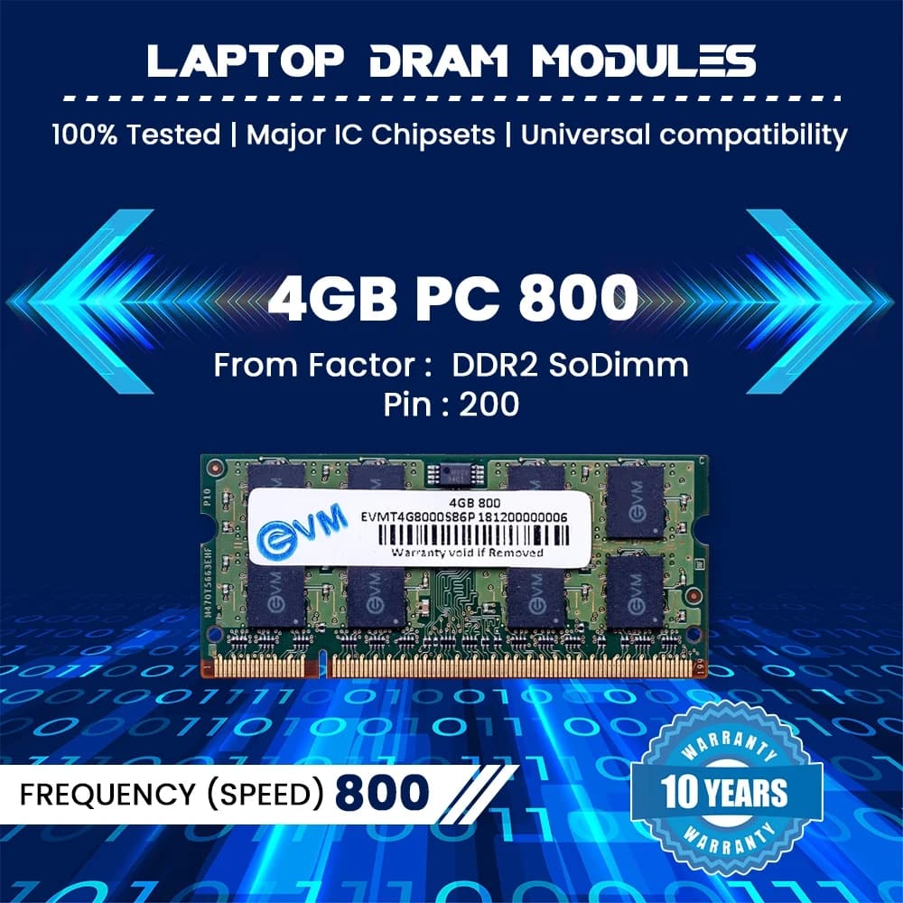 EVM 4GB DDR2 800MHz SoDimm Laptop RAM — image 1