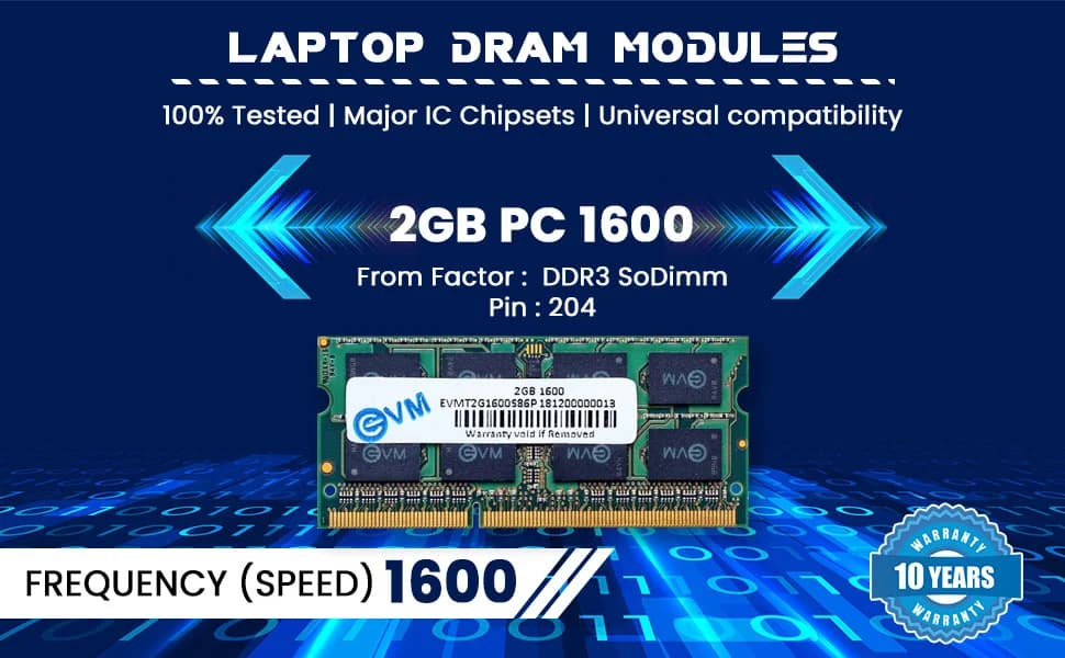 EVM Laptop 2GB DDR3 RAM 1600MHz