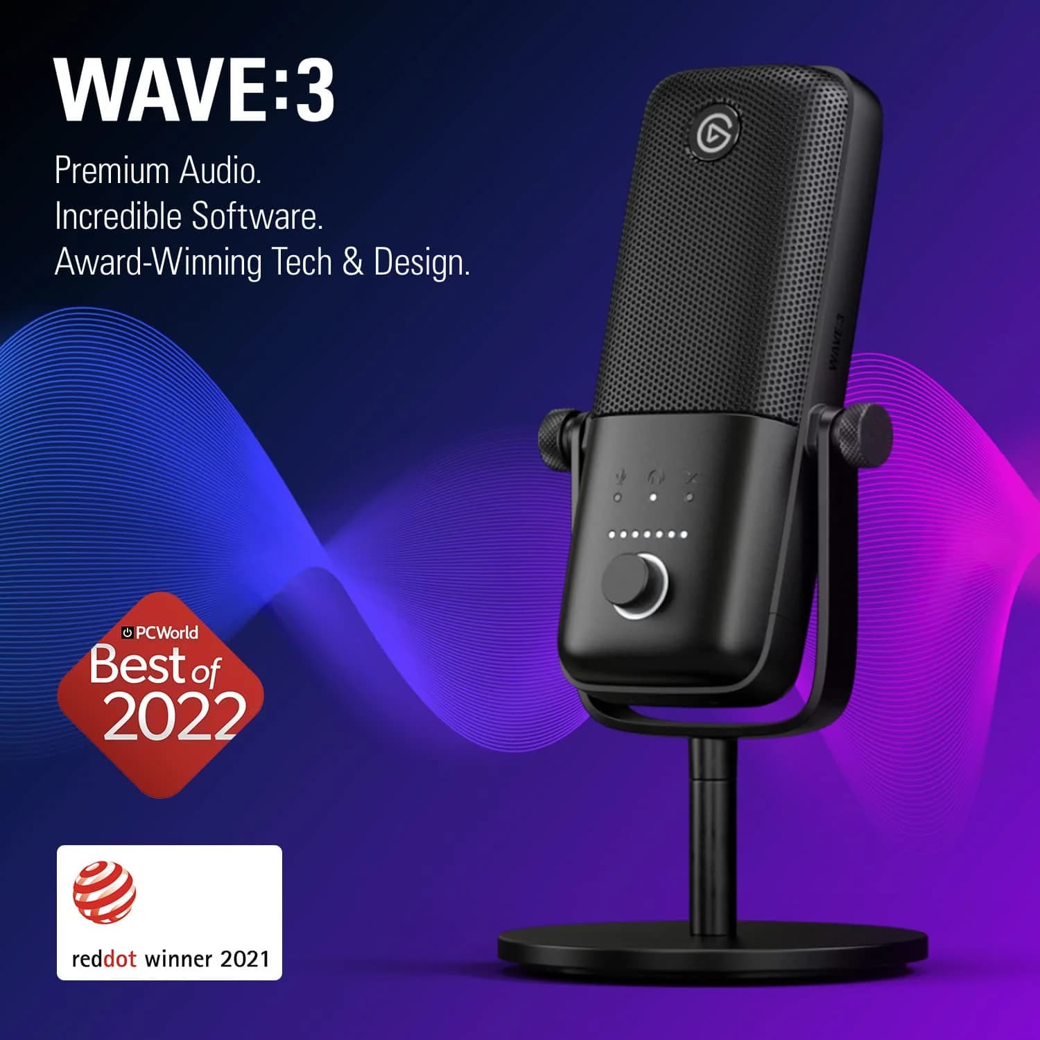 Elgato Wave 3 Premium USB Condenser Unidirectional Microphone — image 1