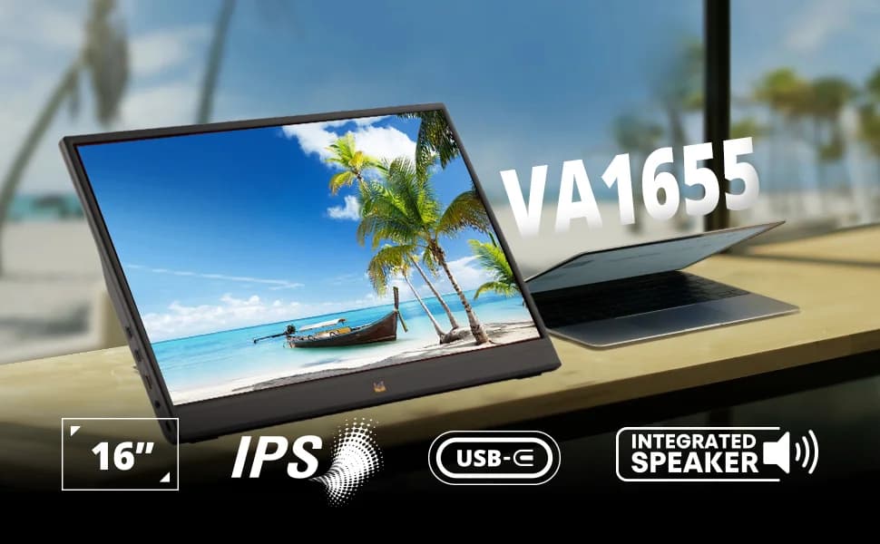 ViewSonic 16" FHD Portable Monitor IPS 60Hz VA1655 Black — image 1