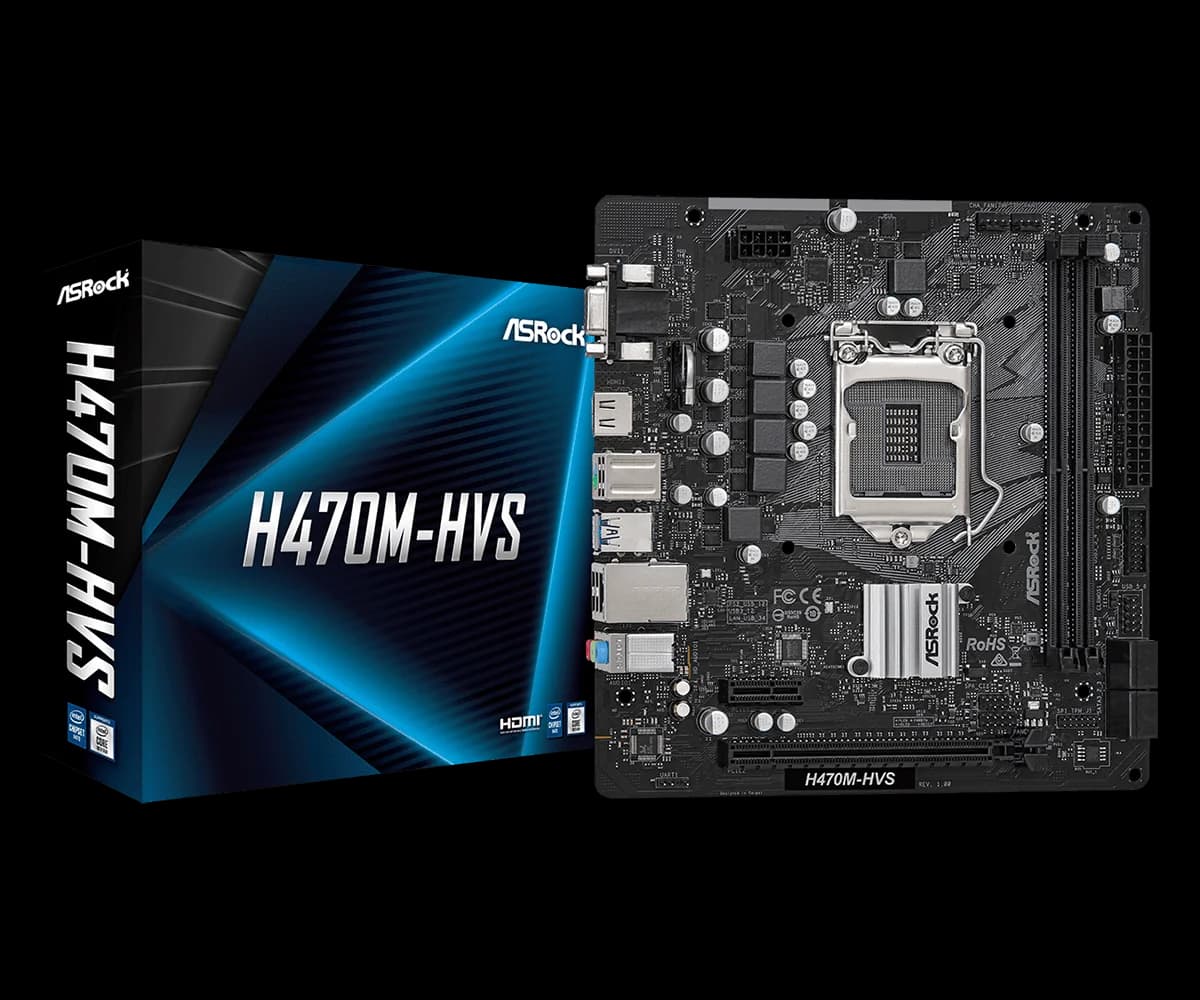 Asrock H470M-HVS Intel H470 Micro ATX Motherboard — image 1
