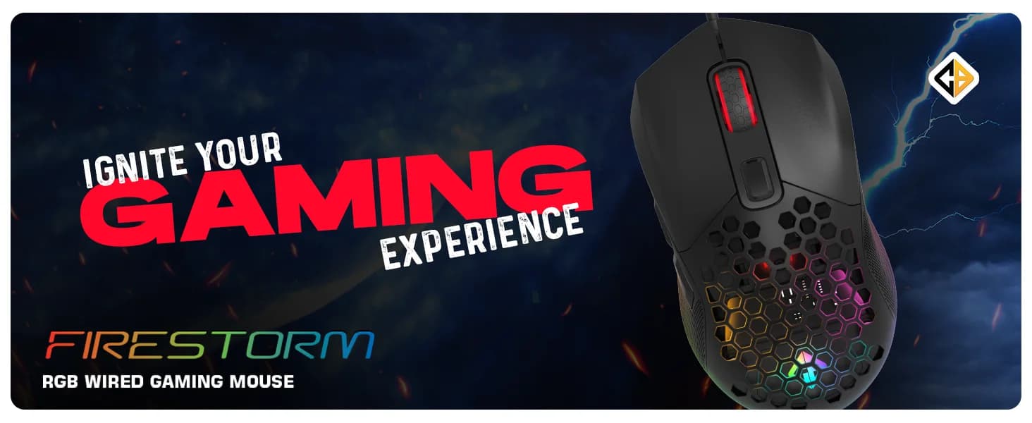 Cosmic Byte Firestorm RGB Wired Gaming Mouse with PTFE feet