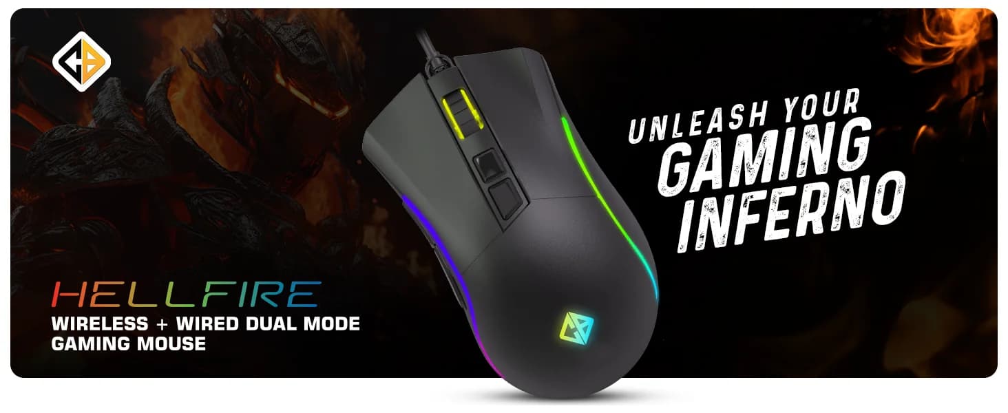 Cosmic Byte Hellfire RGB Wireless + Wired Dual Mode Gaming Mouse — image 1