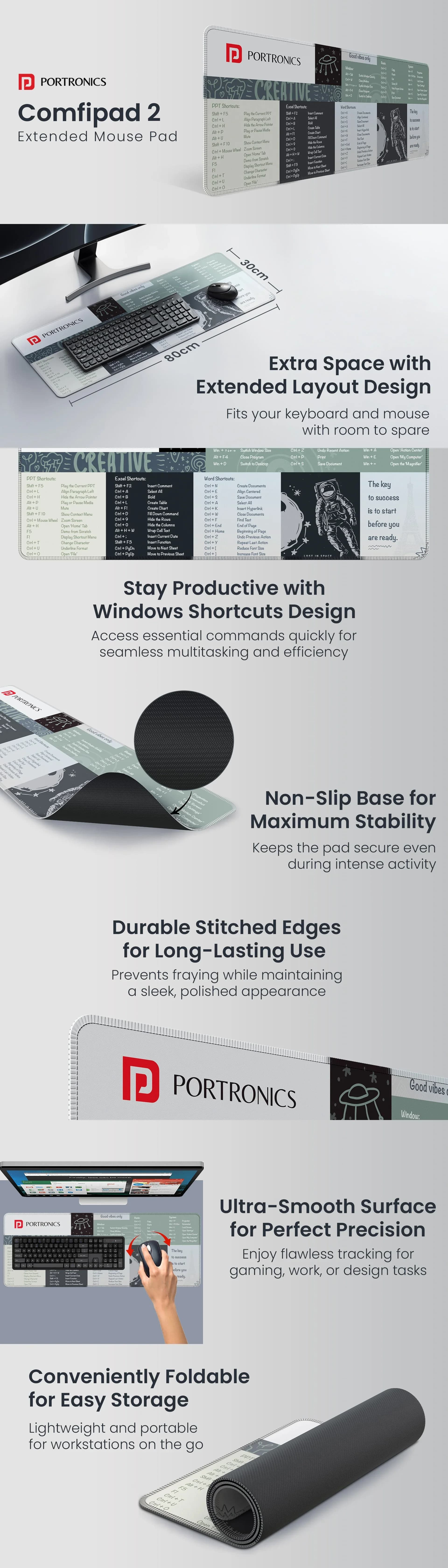 Portronics Comfipad 2 Extended Mouse Pad — image 1
