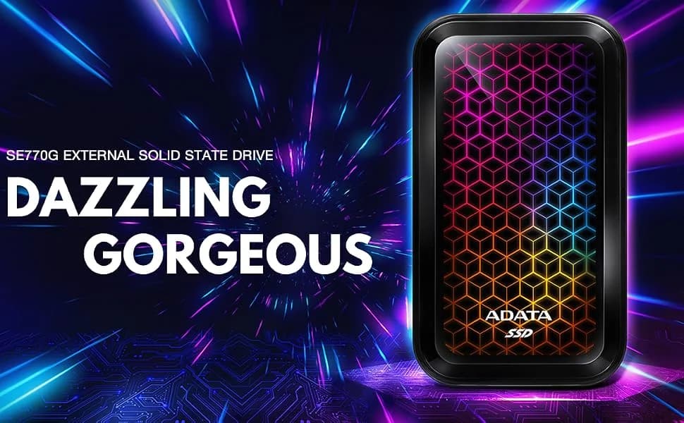 ADATA RGB SE770G 1TB USB3.2 Type-C Fast Transfer Gaming and Personal External SSD — image 1