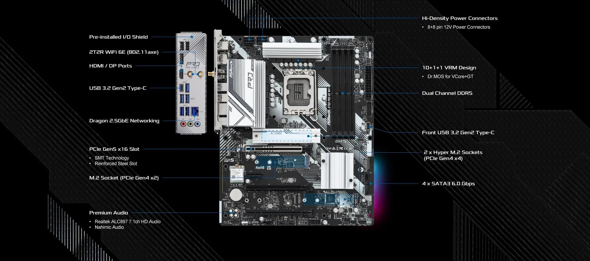 ASRock B760 Pro RS WIFI DDR5 ATX LGA1700 Motherboard — image 1