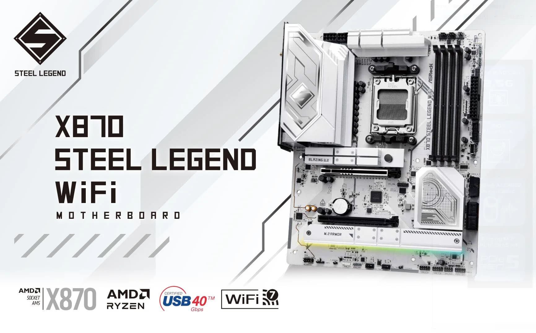 ASRock X870 Steel Legend WIFI DDR5 ATX Motherboard — image 1