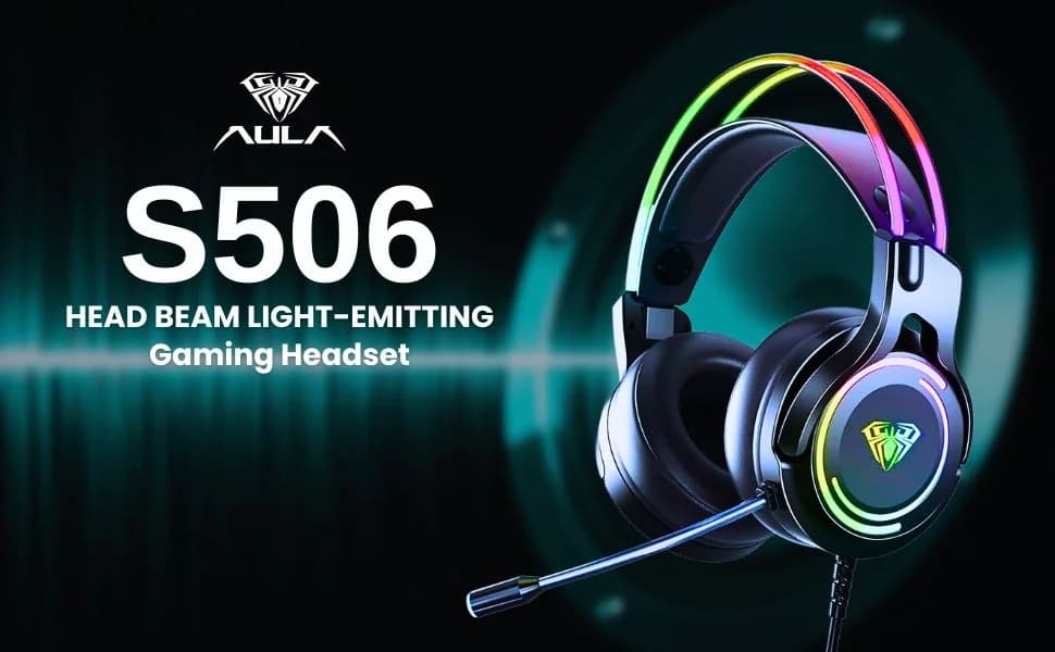 AULA S506 Wired RGB Gaming Headset With Adjustable Mic — image 1