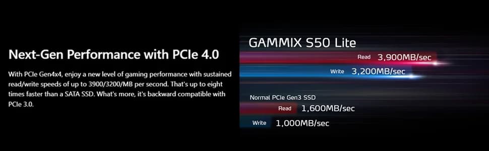 Adata XPG Gammix S50 Lite 512 GB M.2 NVMe Internal SSD GEN 4 — image 1