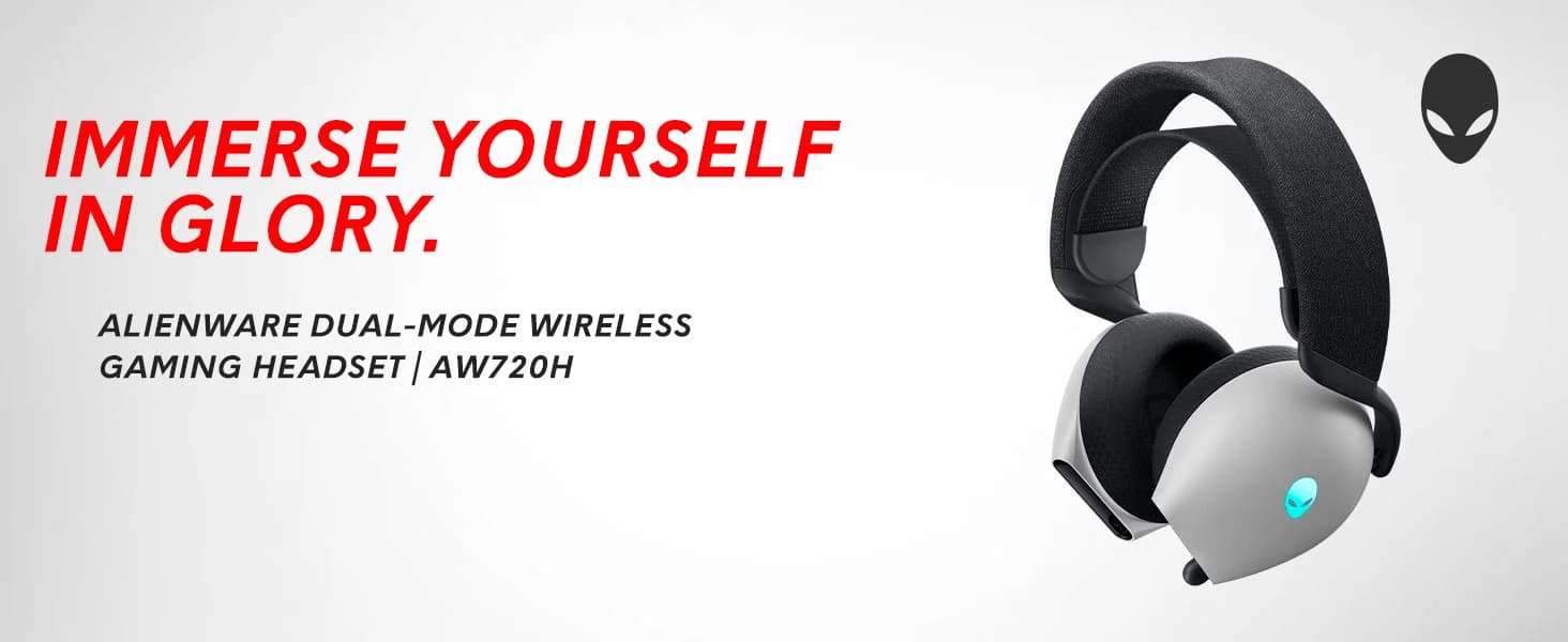 Alienware AW720H Dual-Mode Wireless Gaming Headset Lunar Light — image 1