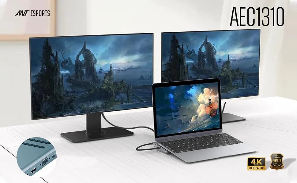 Ant Esports AEC1310 13-In-1 USB Type C Docking Station With HDMI And VGA Port — image 1