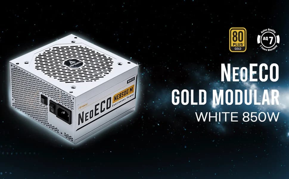 Antec NE850G M 850 Watts 80 Plus Gold Fully Modular Power Supply - White