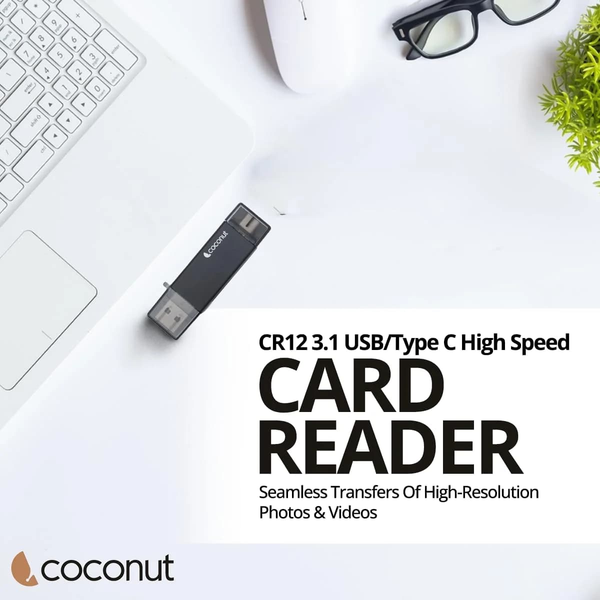 Coconut CR12 USB Type C 3.1 / USB A Card Reader — image 1