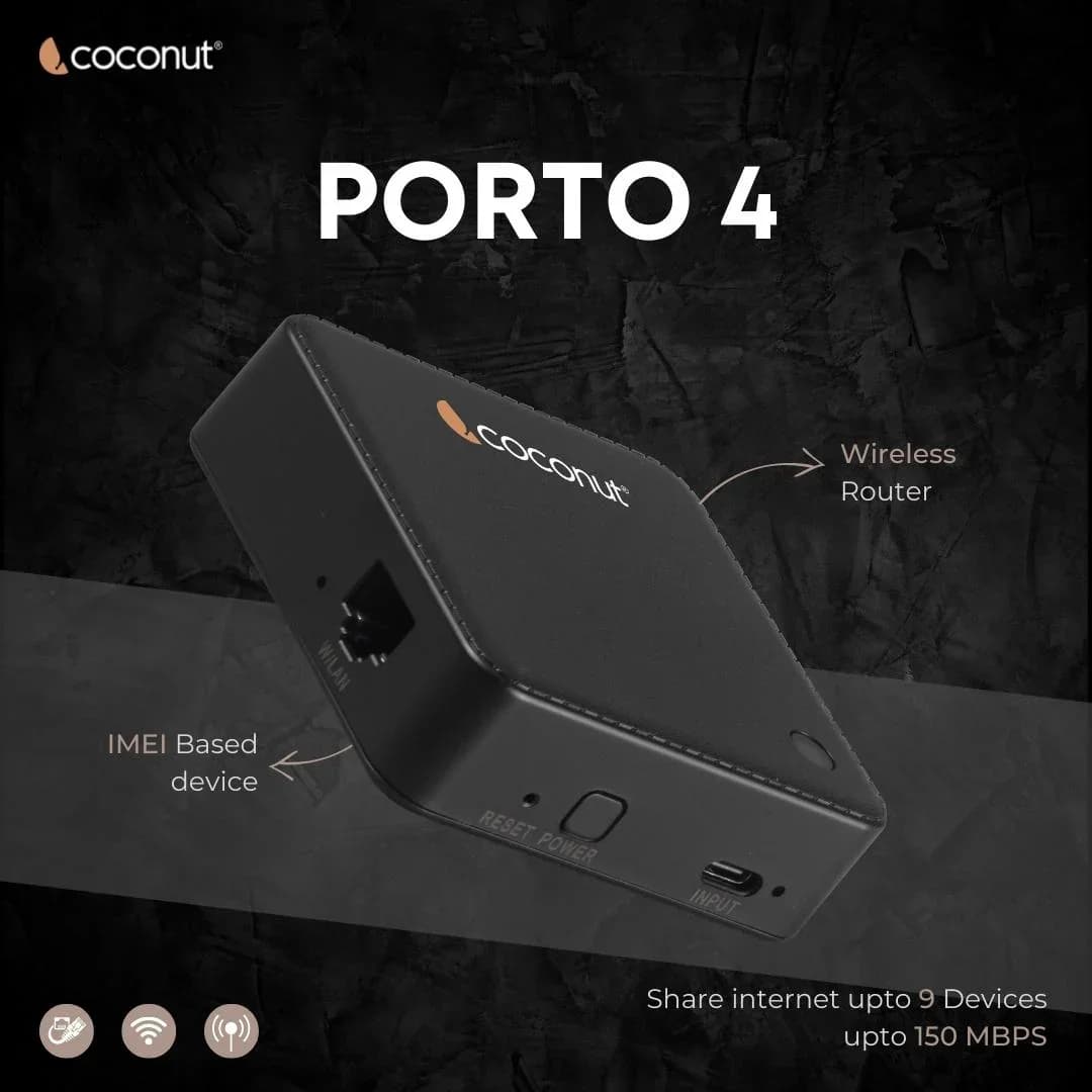 Coconut Porto 4 4G Wireless Router with LAN — image 1