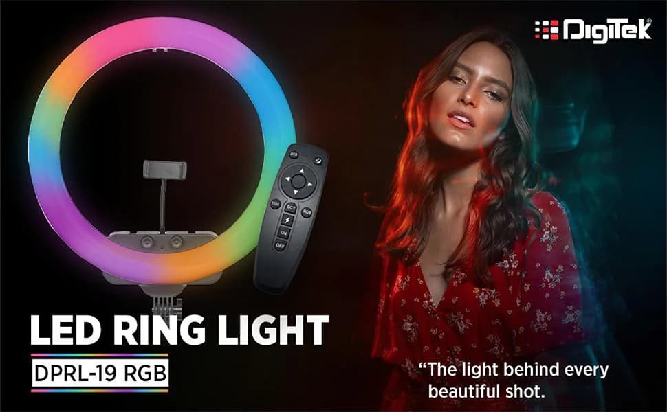 Digitek Platinum DPRL-19 RGB Professional RGB 45CM Big LED Ring Light with 480 Pcs SMD LED (More Brightness) & 2 Color Temperature for YouTube Streaming Photo Video Shoot Makeup & Vlogging & More — image 1