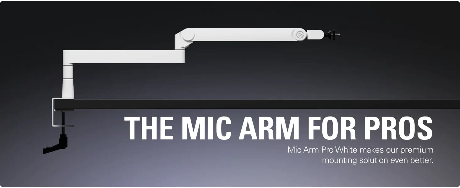 Elgato Wave Mic Arm Pro White - 360° Rotatable Low Profile