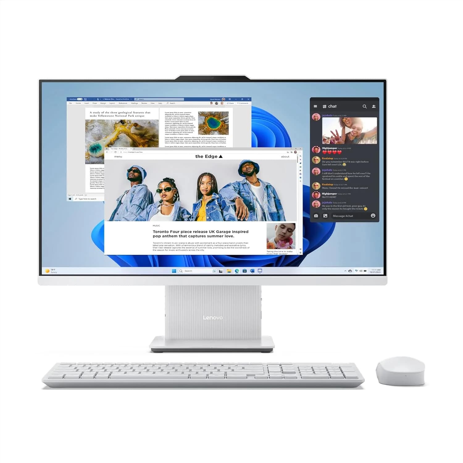 Lenovo IdeaCentre AIO Intel Core i7 13620H 27" QHD IPS 3-Side Edgeless All-in-One Desktop (32GB/1TB SSD/Win11/Office 21/5.0MP+IR Camera/3Wx2 HARMAN Speakers/Wireless EOS Keyboard & Mouse), F0HM0067IN