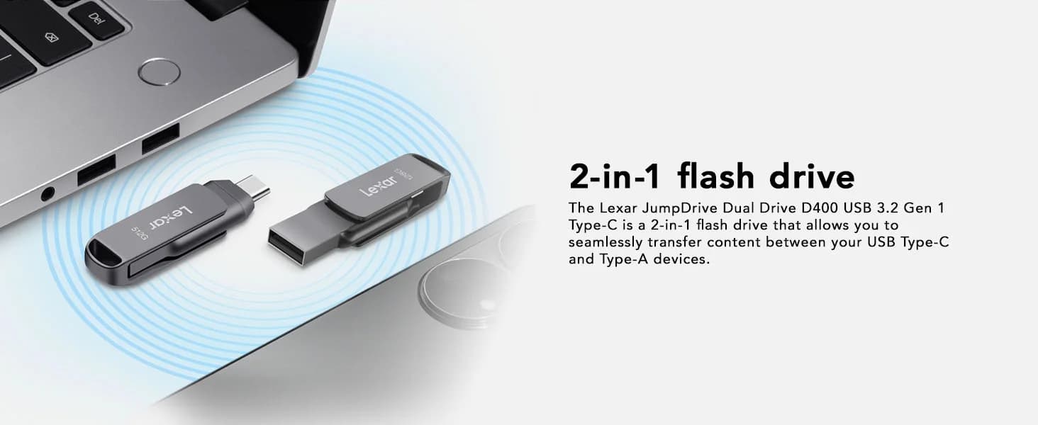 Lexar 64GB JumpDrive Dual Drive D400 USB 3.2 Type-C Pen Drive — image 1