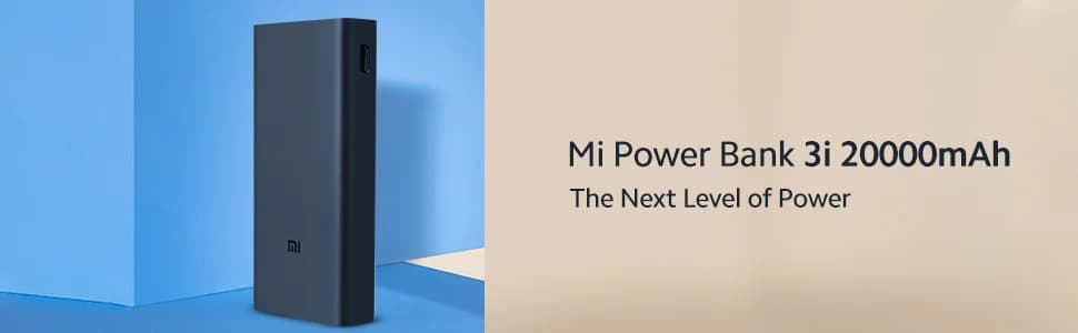 MI Power Bank 3i 20000mAh Lithium Polymer 18W Fast Power Delivery Charging | Input- Type C | Micro USB| Triple Output | Sandstone Black — image 1