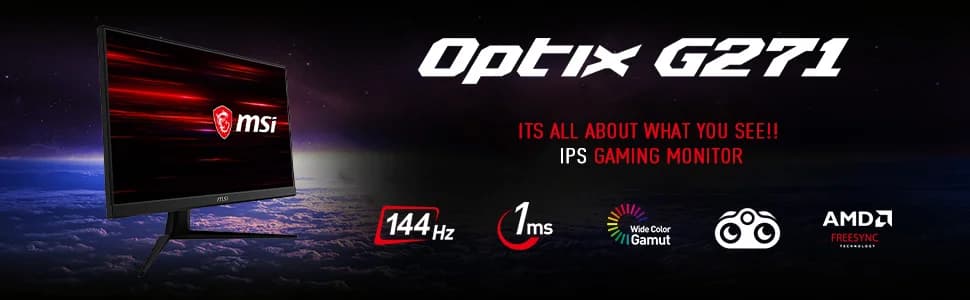 MSI Optix G271 144HZ 27 Inch IPS Gaming Monitor — image 1