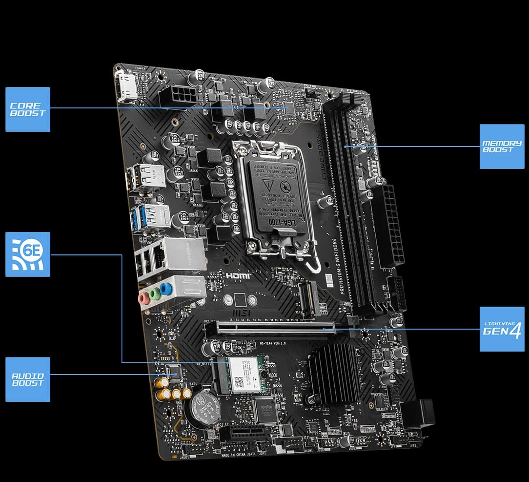 MSI PRO H610M-S WIFI DDR4 Motherboard — image 1