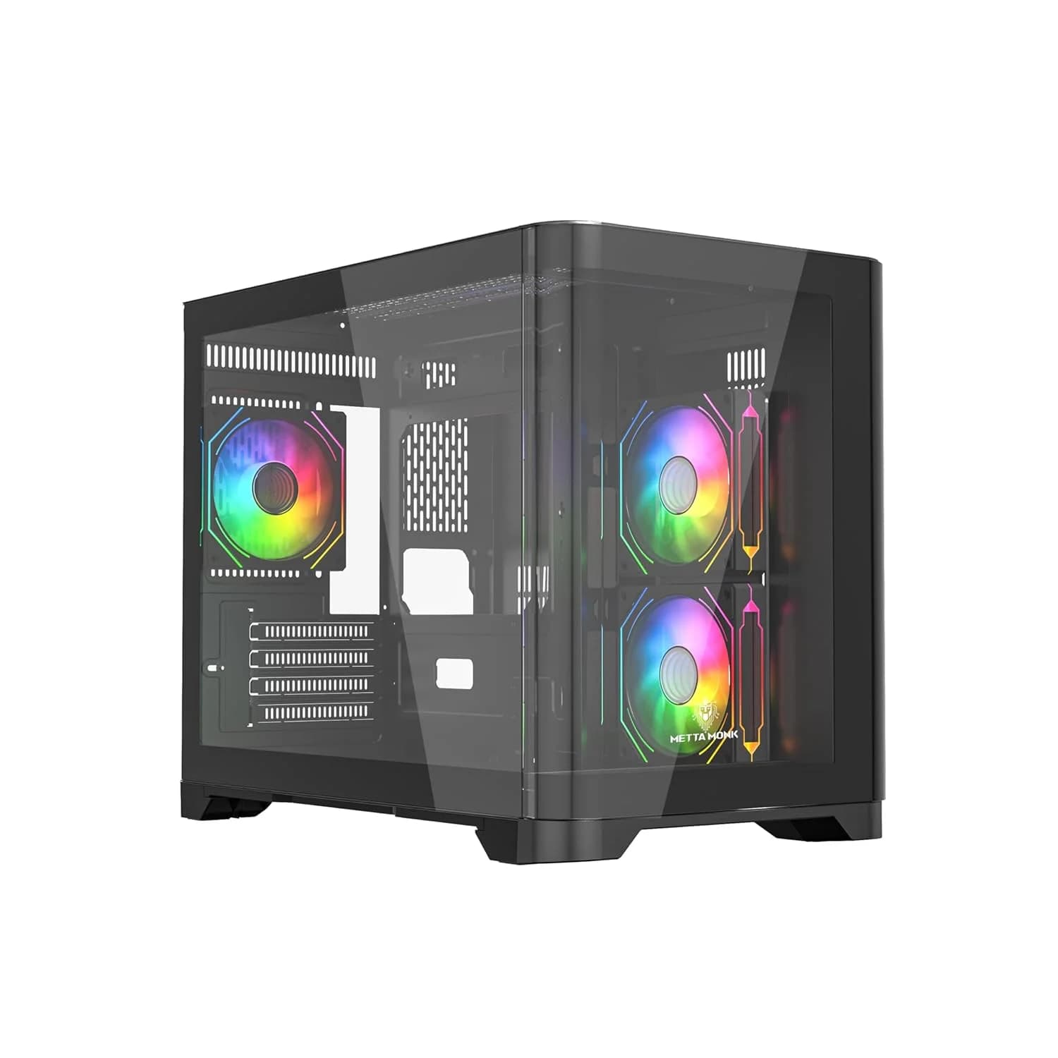 Metta Monk Seafrost Curved Glass Gaming Cabinet - Black — image 1