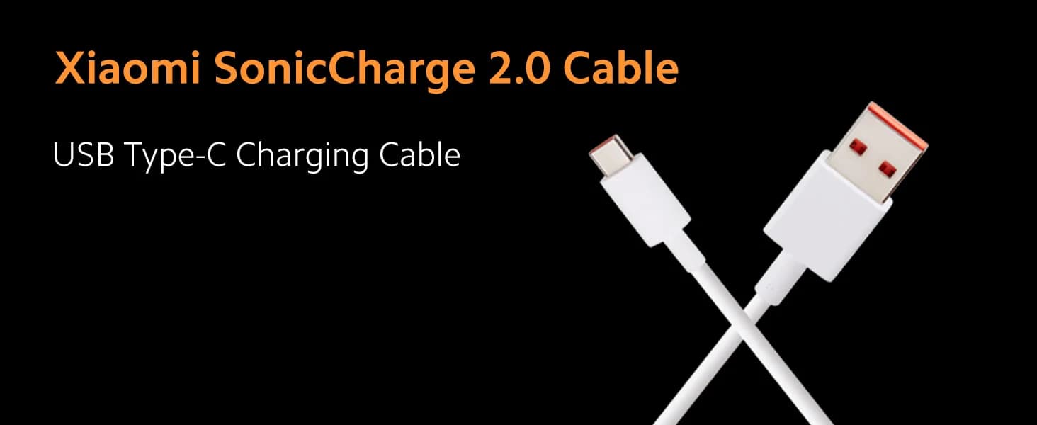 Mi Xiaomi 33W Fast Charging Cable USB C Quick Charge 4.0 Sonic charge Cord Compatible with Mi (White) — image 1