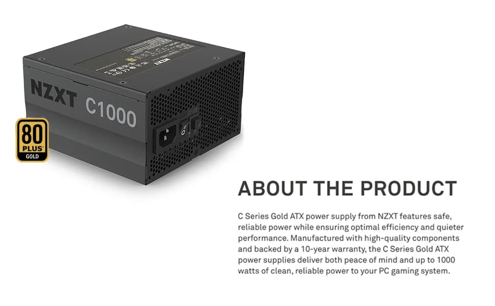 Nzxt C1000 1000 Watt 80 Plus Gold SMPS — image 1