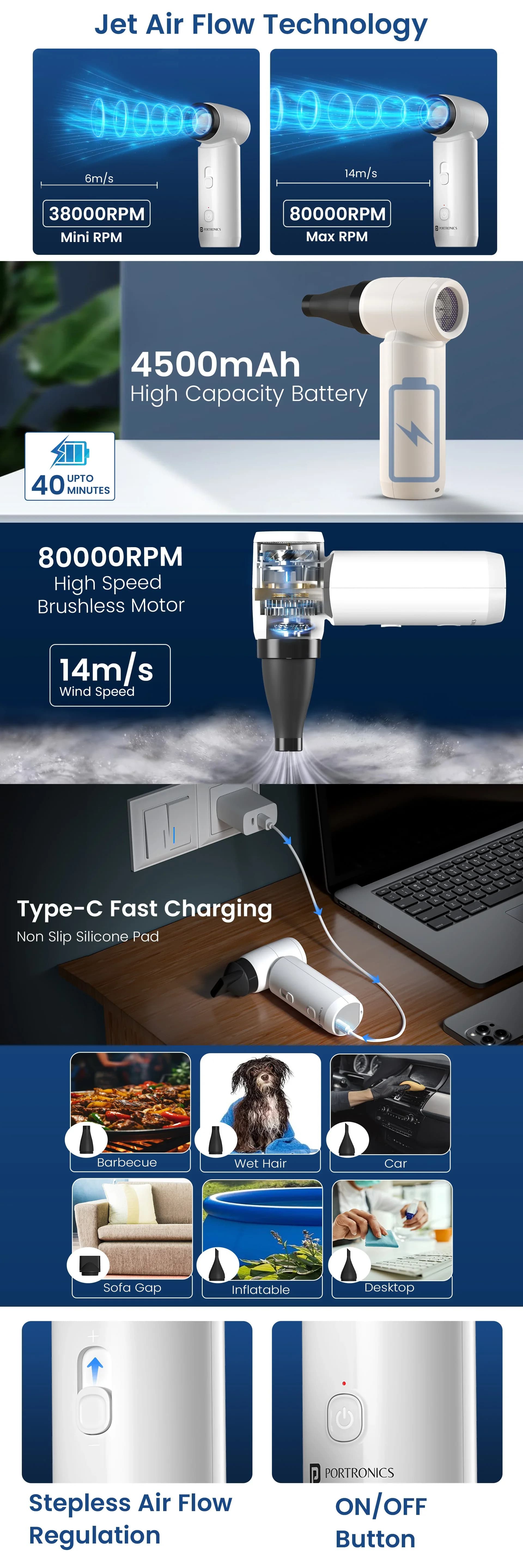Portronics Tez Compressed Cordless Air Duster — image 1