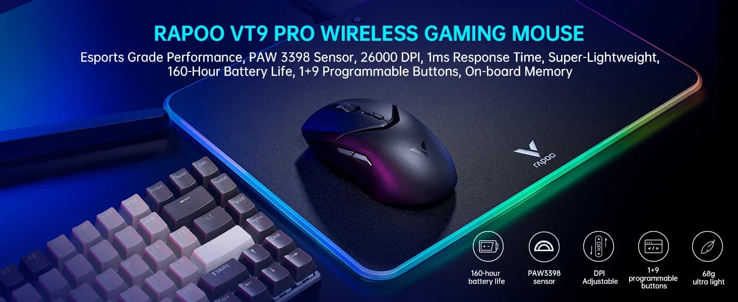 Rapoo VT9 Pro Wireless Gaming Mouse — image 1