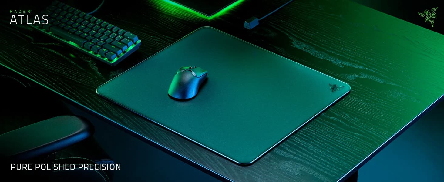 Razer Atlas Tempered Glass Gaming Mouse Pad Dust & Scratch Resistant Black — image 1