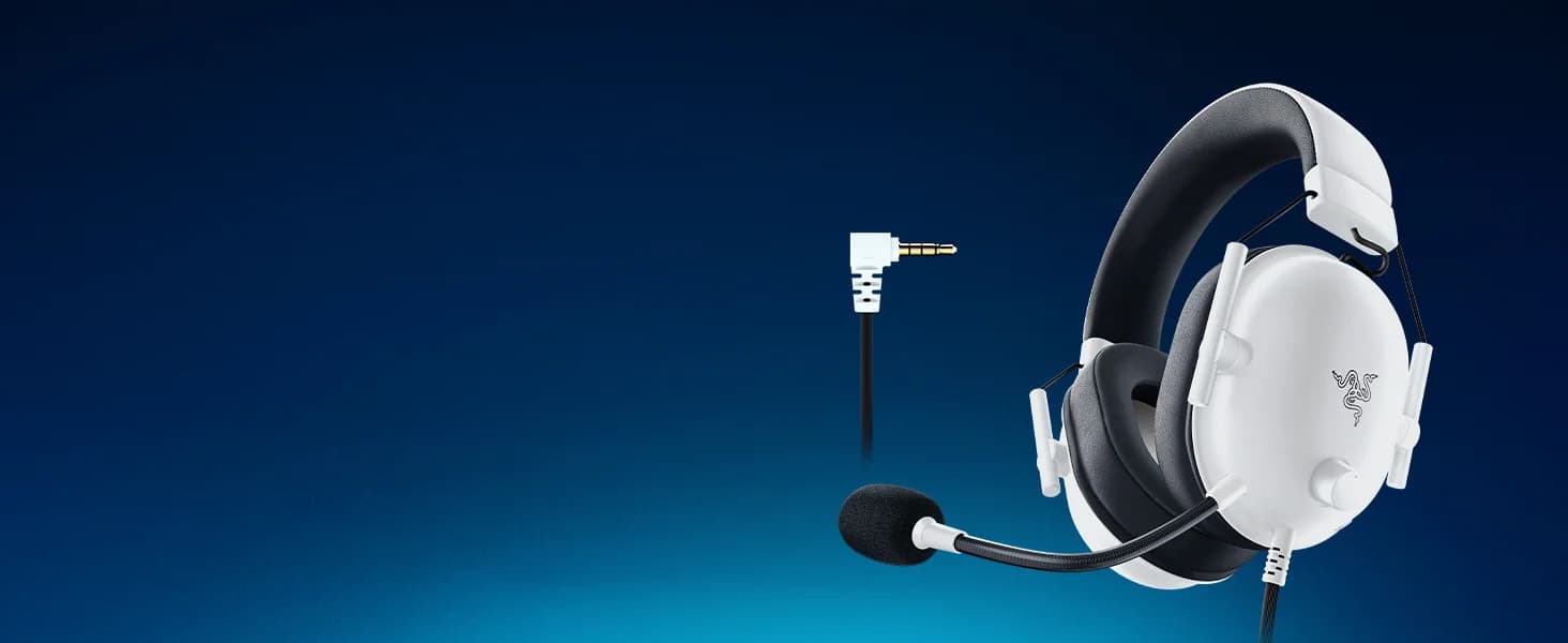 Razer BlackShark V2 X PlayStation Gaming Headset: 50mm Drivers - Cardioid Mic - Lightweight - Comfortable, Noise Isolating Earcups - for PS5, Xbox Series X, PC, Switch via 3.5 mm Audio Jack - White — image 1