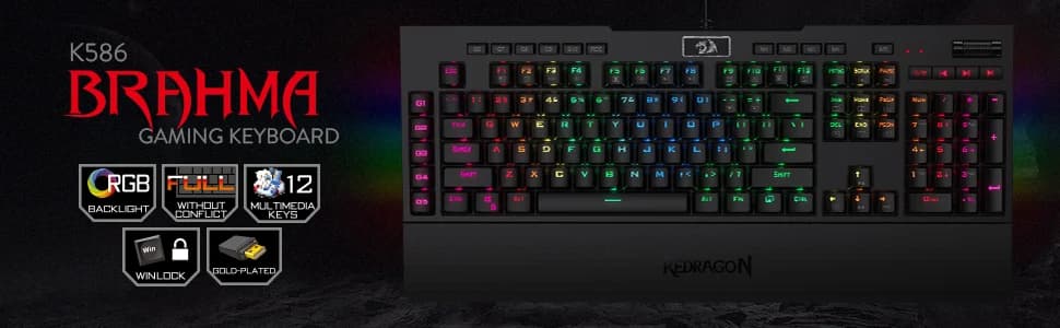 Redragon BRAHMA K586 RGB Mechanical Keyboard - Red Switch — image 1