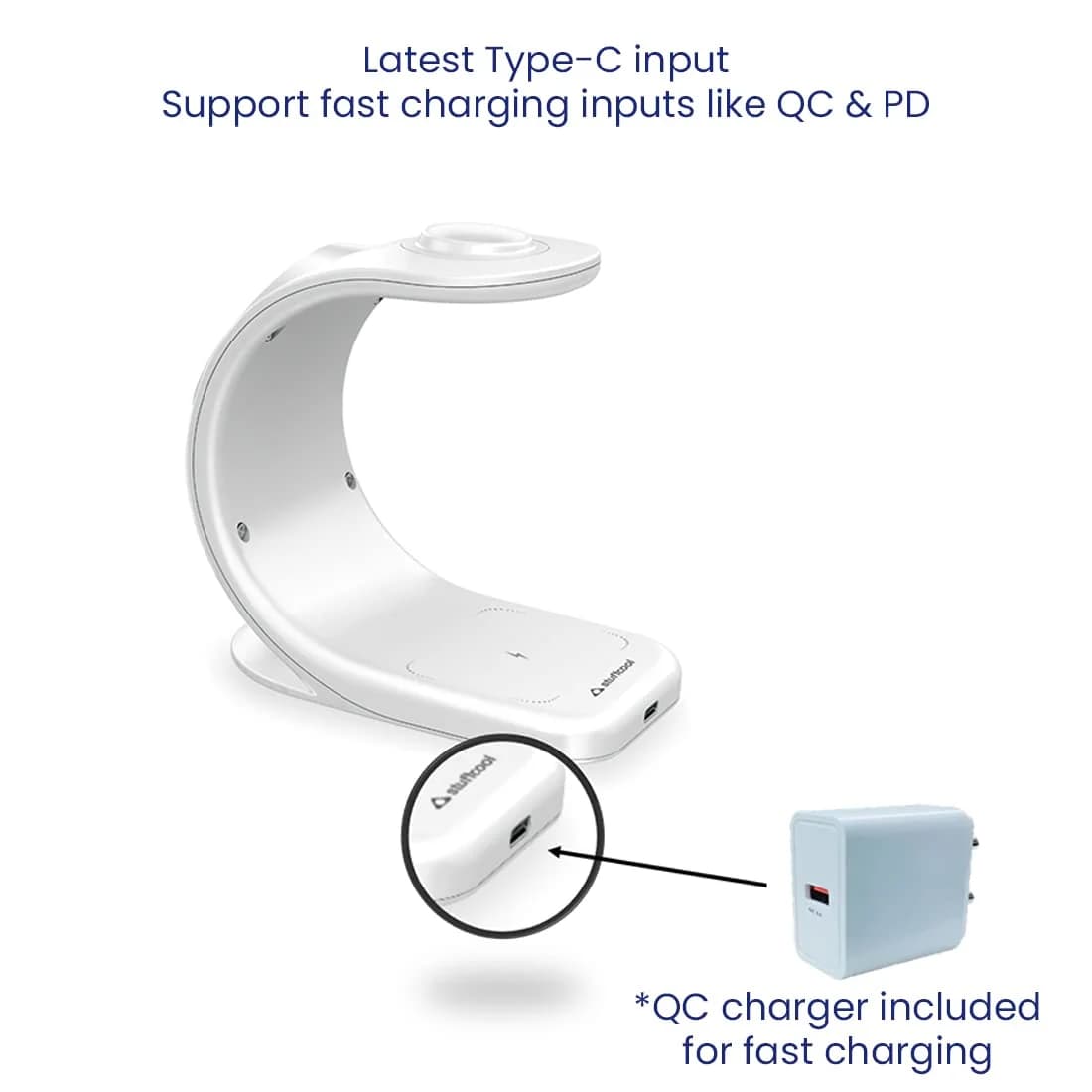 Stuffcool WC360 Magnetic 3-in-1 Wireless Charging Station With 18W QC3.0 Wall Charger included — image 1