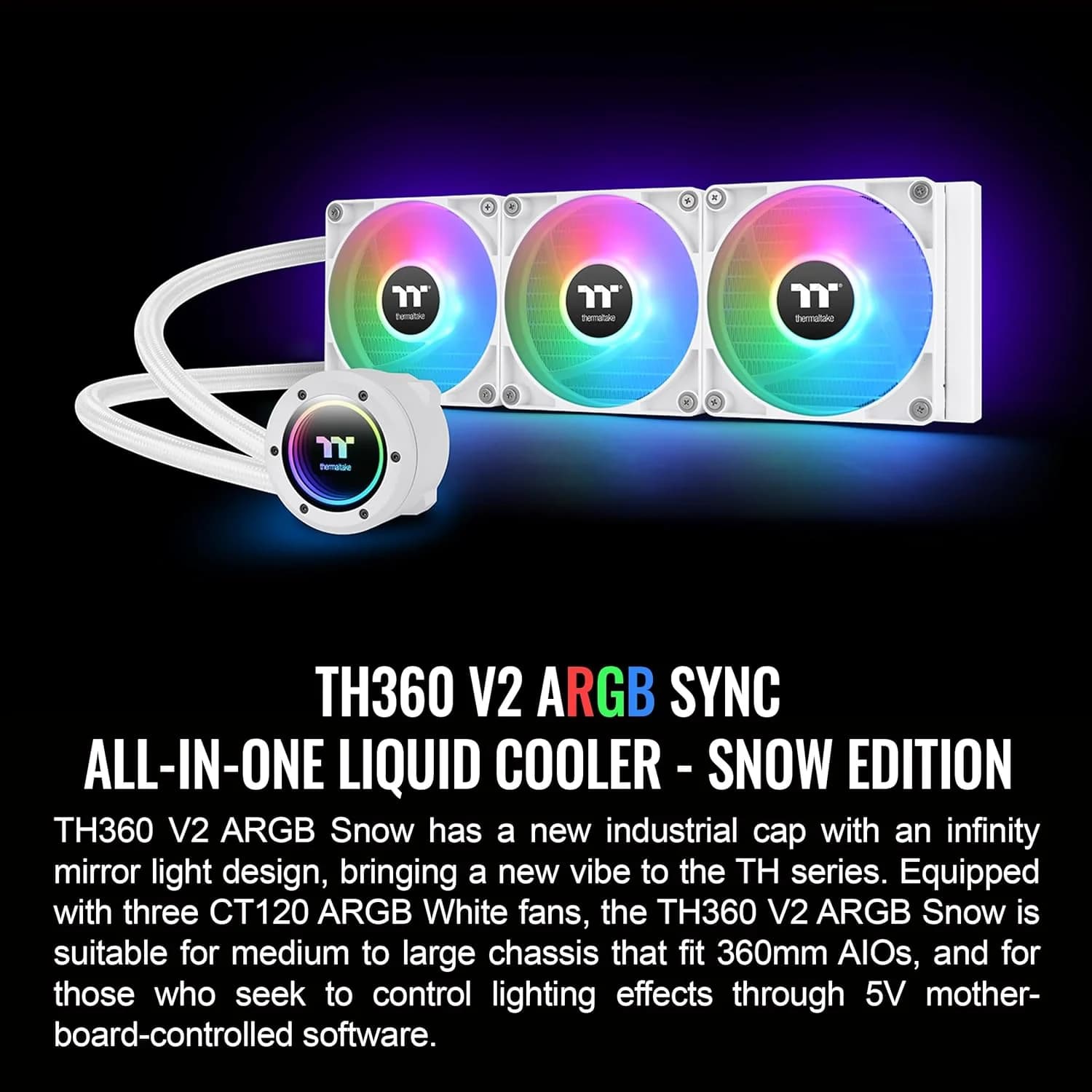 Thermaltake TH360 V2 ARGB Sync Snow Edition CPU Liquid Cooler — image 1