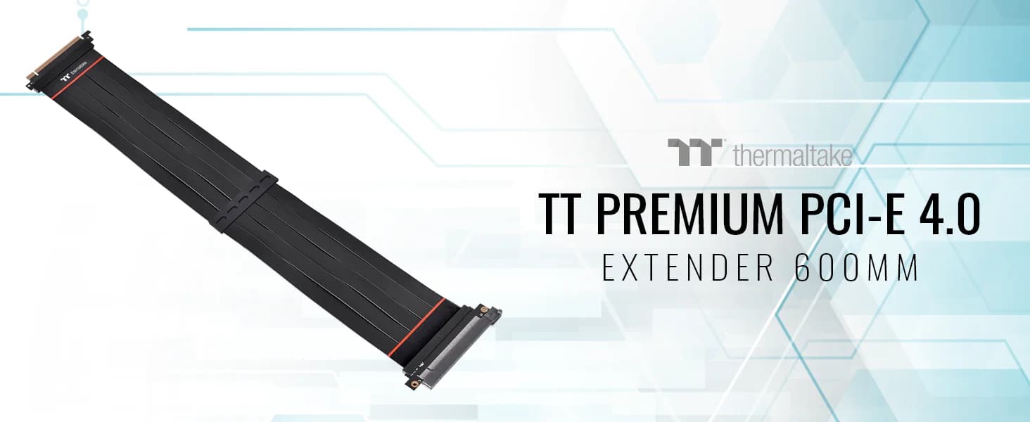 Thermaltake TT Premium PCI-E 4.0 High Speed Flexible Extender Riser Cable 600mm — image 1