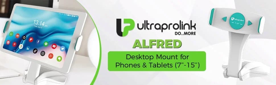 ULTRAPROLINK Alfred Desk Mount for Phones & Tablets - White — image 1