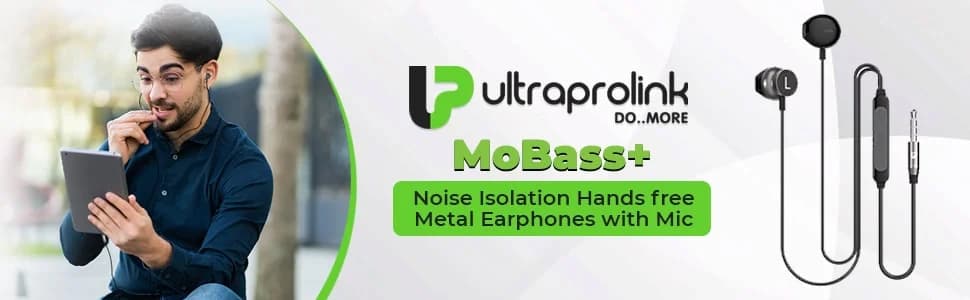 ULTRAPROLINK MoBass+ Metal Earphones with Mic 1.2m - Black — image 1