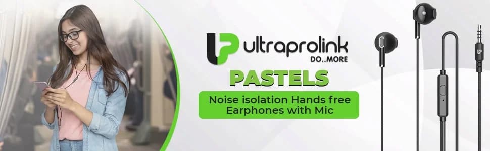 ULTRAPROLINK Pastels UM1130 Noise Isolation Hands free Earphones with Mic 1.2m - Black — image 1