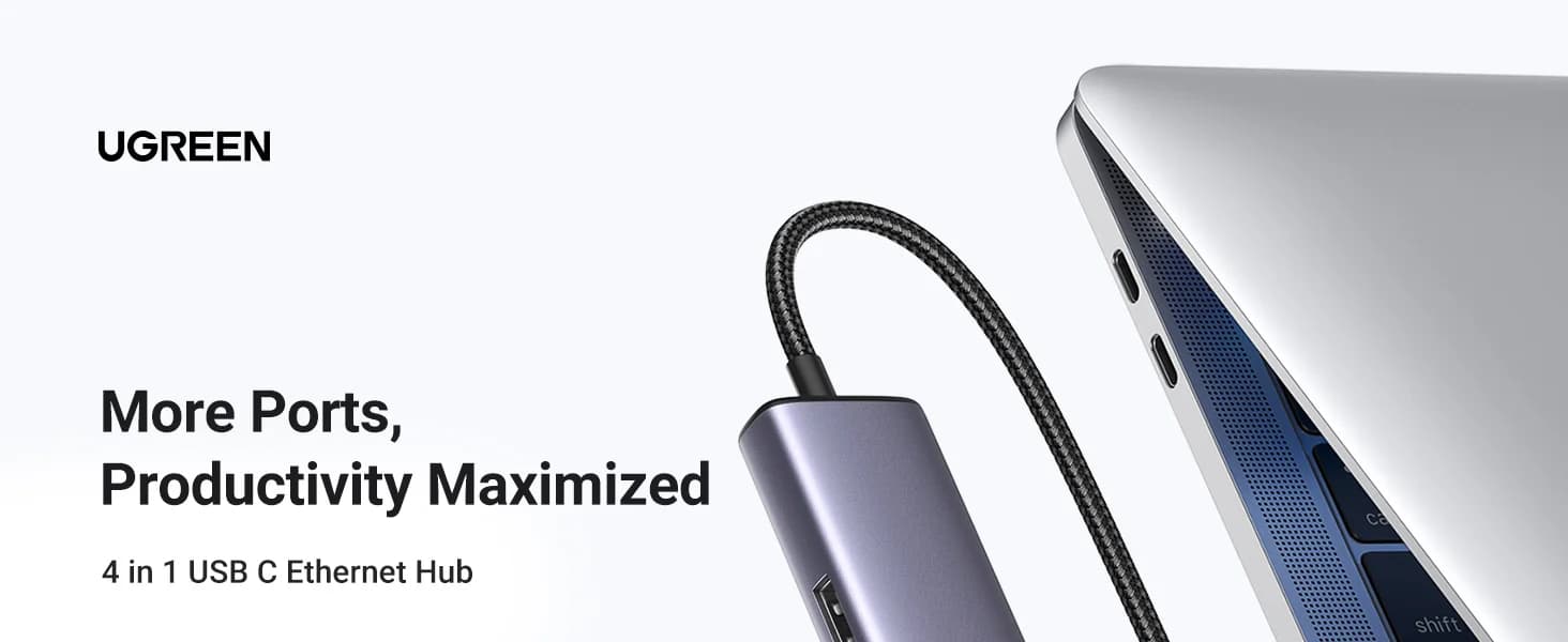 Ugreen USB-C to USB 3.0 Hub and RJ45 Gigabit Ethernet — image 1