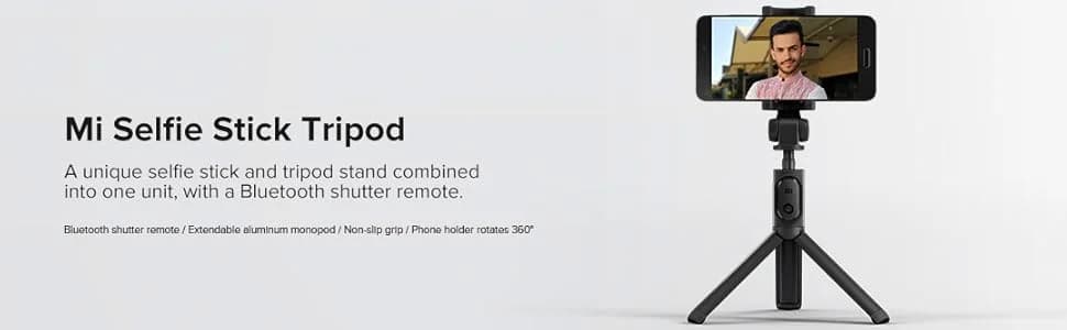 Xiaomi Selfie Stick with Micro USB Rechargeable Bluetooth Remote — image 1