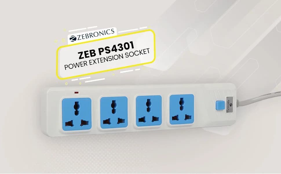 ZEBRONICS ZEB-PS4301 2500 WATTS Power Extension Socket with 4 Universal sockets — image 1