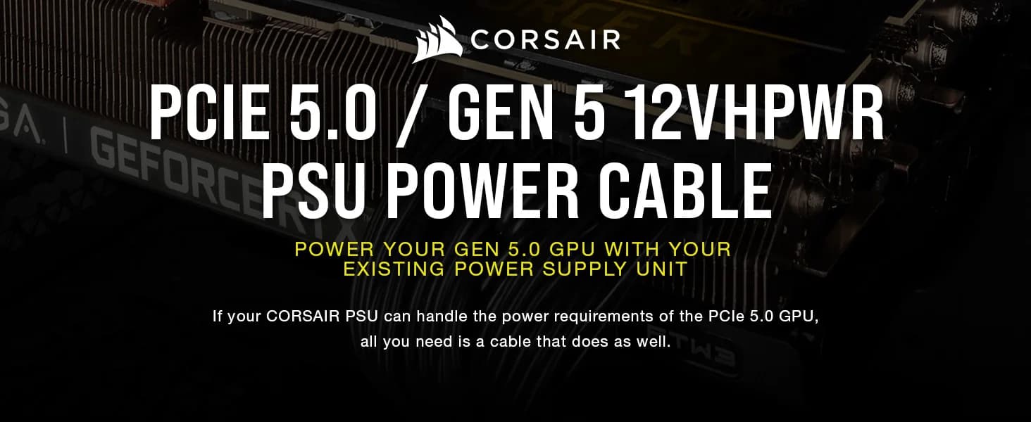 Corsair Premium Individually Sleeved 12+4pin 600W PCIe 5.0 12VHPWR Type-4 PSU Power Cable (Red/Black) — image 1