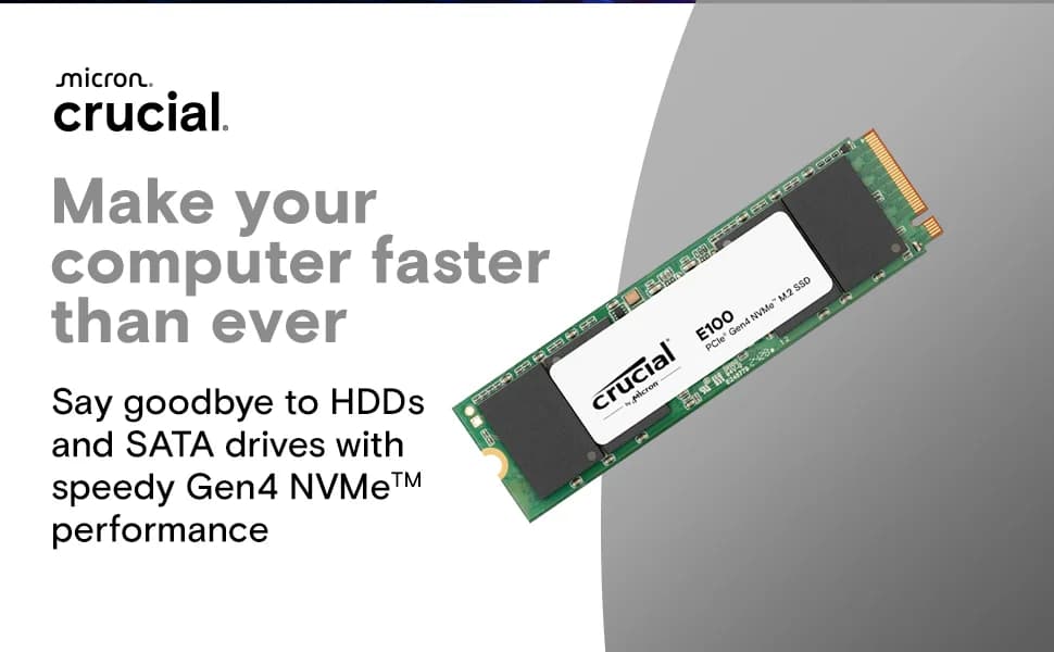 Crucial E100 480GB M.2 PCIe 4.0 Gen4 2280 NVMe Internal SSD — image 1